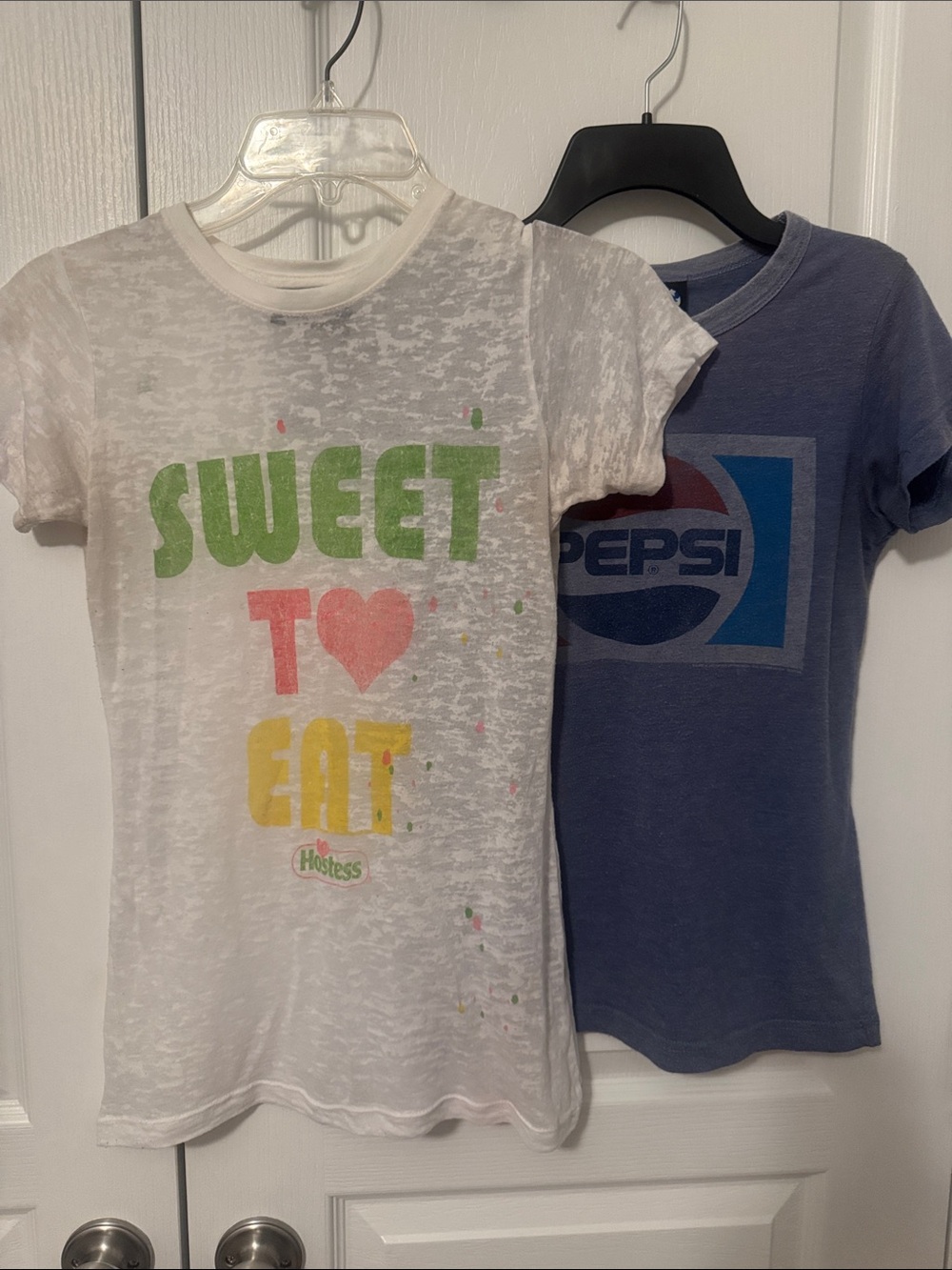 Junk Food Juniors Small “Sweet to Eat" White Girls' Graphic Tee & Pepsi Tee